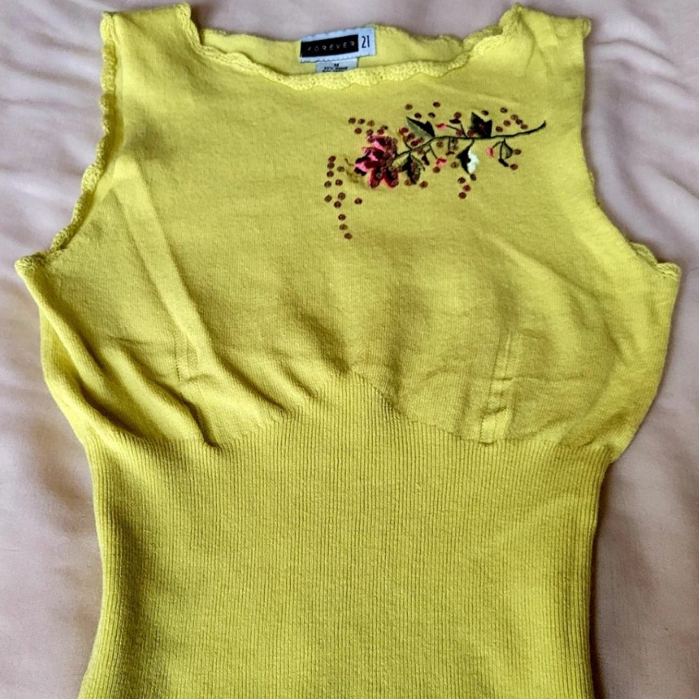 Yellow knit top